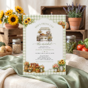 Invitación Verde Rústico Gingham Está Fresca en El Mercado