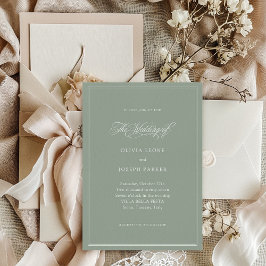 Invitación Verde salvia | Boda clásico de elegancia italiana