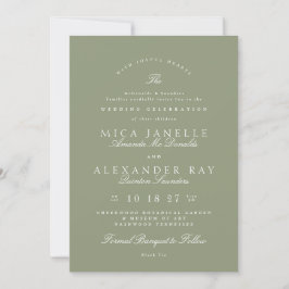 Invitación Verde salvia | Boda formal clásico elegante