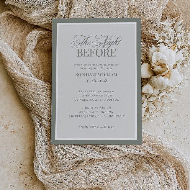 Invitación Verde salvia | Cena clásica de lujo elegante (Subido por el creador)