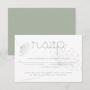 Invitación Verde salvia elegante simple bien escogida de RSVP