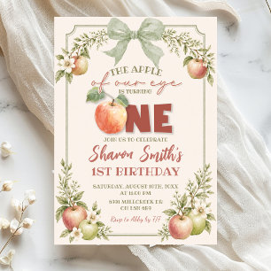 Invitación Verde Salvia Floral Fruta La Manzana de Nuestros O