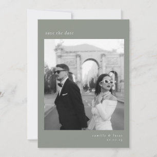 Invitación Verde Salvia Minimalista Elegante Foto Guardar la 