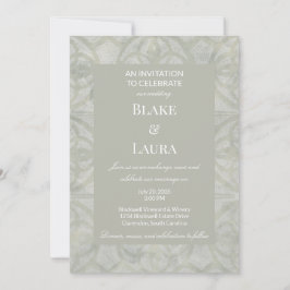 Invitación Verde Salvia Primavera Tonos Tierra Batik Personal