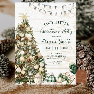 Invitación Verde Salvia Rústico Hygge Navidad Cómodo y Acoged