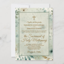 Verde Salvia y Dorado Medley Boho Boda Católica