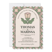 Verde Salvia y Rosa Art Nouveau Floral Boda