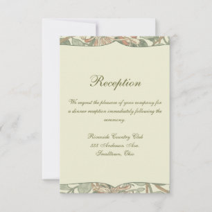Invitación Verde Suave Vintage William Morris Honeysuckle