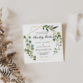 Invitación Verde tropical deja Boda español
