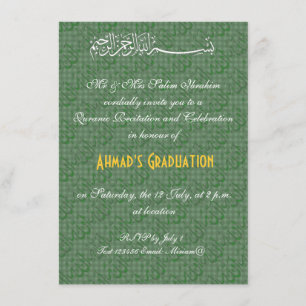 Invitación Verde y celebración de los musulmanes de Alá del