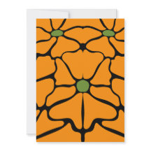 Verde y Naranja Floral Abstracto Moderno