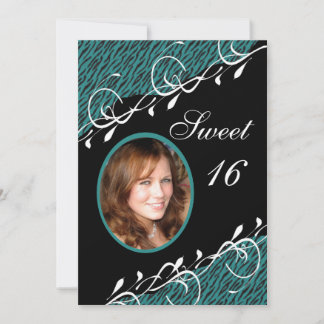 Invitación verde y negra verde azulada del dulce