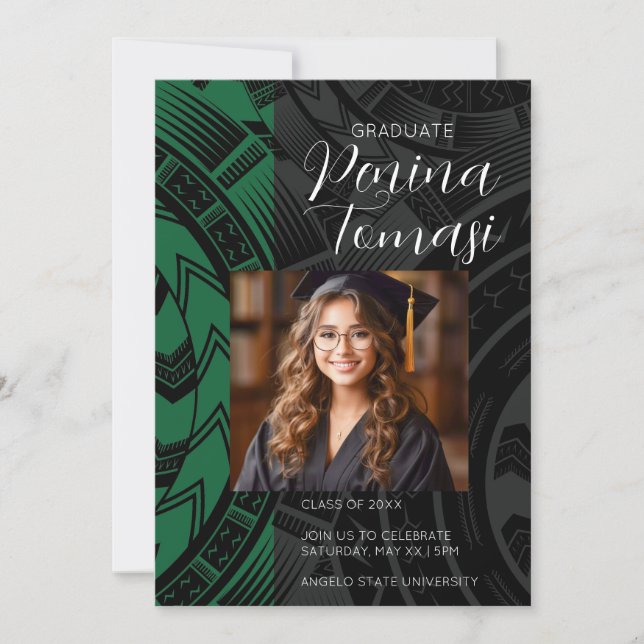 Invitación Verde y negro (Anverso)