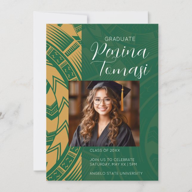 Invitación Verde y oro (Anverso)