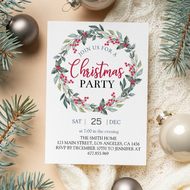 Invitación verde y roja Fiesta de navidades (Subido por el creador)