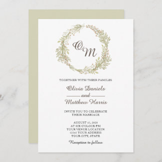 Invitación Verdes rústicos en el jardín de flores. Boda de ve