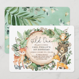 Invitación Verdor Animales de Woodland Salvajes Un primer cum