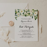 Invitación Verdor Blanco Otoño Floral Bat Mitzvah<br><div class="desc">La invitación a la mitzvah de murciélago floral de otoño,  blanca y verde,  es perfecta para una mitzvah rústica de murciélago. El diseño presenta elegantes peonías blancas acuarelas con follaje verde.</div>