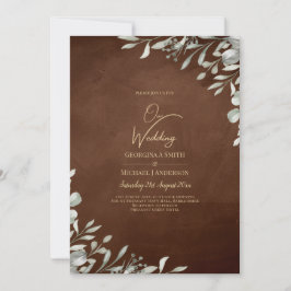 Invitación Verdor Boda Brown otoño invierno