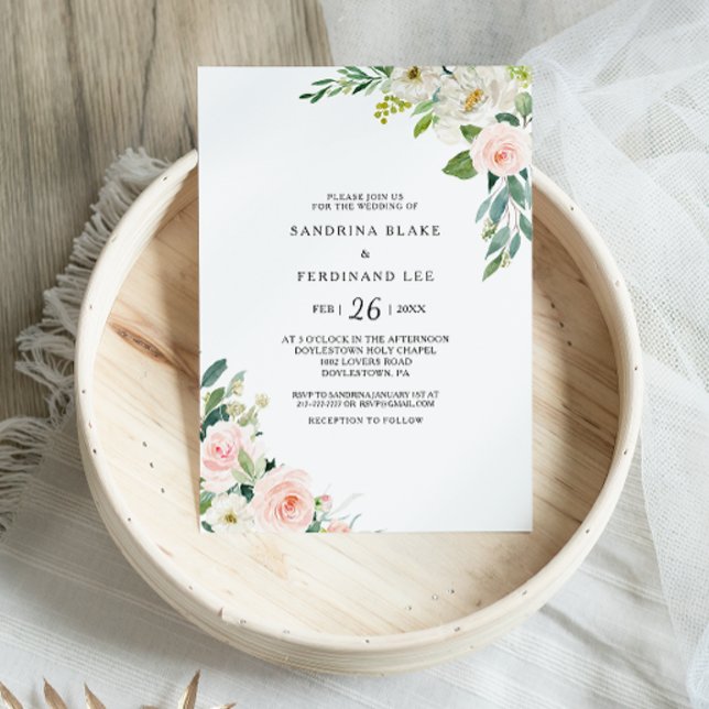 Invitación Verdor Boda floral elegante (Subido por el creador)