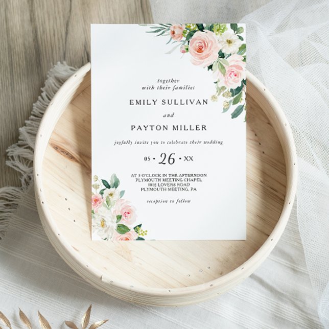 Invitación Verdor Boda floral elegante (Subido por el creador)