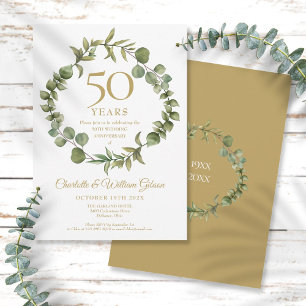 Invitación Verdor botánico 50 aniversario Boda