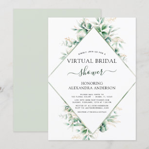 Invitación Verdor botánico de la ducha de novia virtual