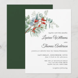 Invitación Verdor botánico de vacaciones y Boda de Berries