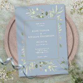Invitación Verdor botánico Foliage Dusty Blue Boda
