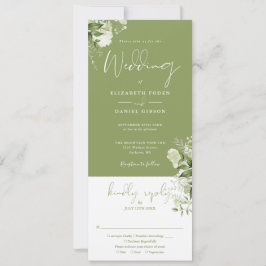 Invitación Verdor Botánico Verde Moss Todo En Un Boda
