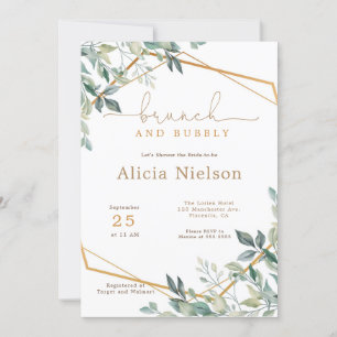 Invitación Verdor Brunch geométrico y ducha bucal