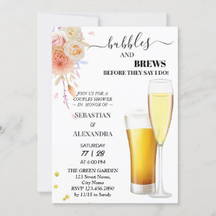 Invitación Verdor Burbujas y breves Ducha de parejas