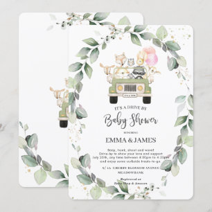 Invitación Verdor Camino De Woodland Por Chica De Baby Shower