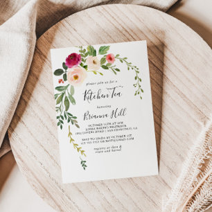 Invitación Verdor Cocina rosa Rubor Tea Bridal Shower