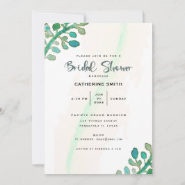 Invitación Verdor de color de agua de ensueño ducha de novia