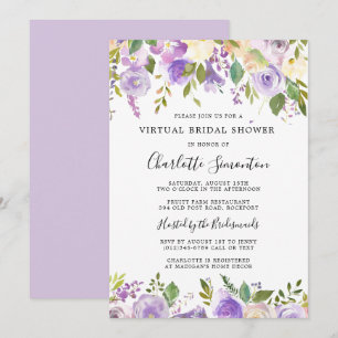 Invitación Verdor de color púrpura de la ducha de novia virtu