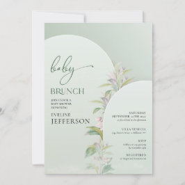 Invitación Verdor de estilo boho arco verde ruidoso brunch de