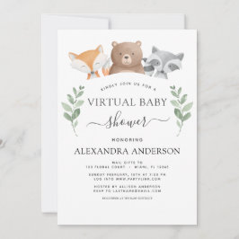 Invitación Verdor de Eucalyptus de Baby Shower Woodland Virtu