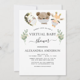 Invitación Verdor de Eucalyptus de Baby Shower Woodland Virtu