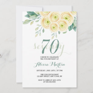 Invitación Verdor de la Flora Blanca de Rosa de Verano 70 cum