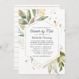 Invitación Verdor de la serenidad Ducha geométrica de novias 