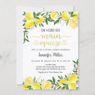 Invitación Verdor de Lemonade Oro Principal Squeeze Ducha Bri