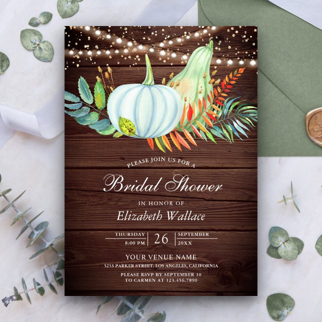 Invitación Verdor de madera rústica Brimpkin blanco Ducha de  (Subido por el creador)