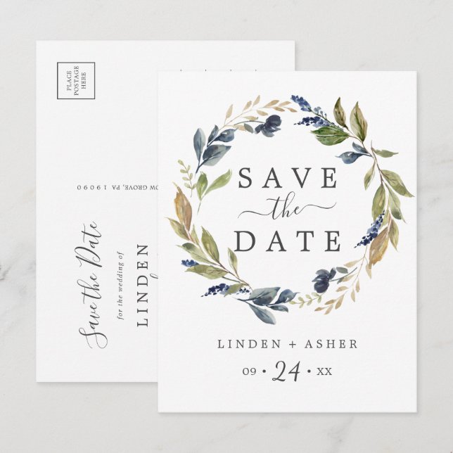 Invitación Verdor de otoño Guardar la postal de fecha (Anverso / Reverso)