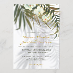Invitación Verdor De Playa Tropical De Moda Todo En Un Boda