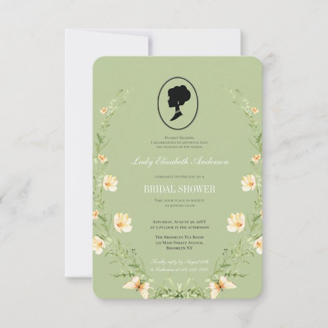 Invitación Verdor de presupuesto botánico Bridgerton Bridal S (Anverso)