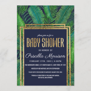 Invitación Verdor del árbol de palmas tropical Baby Shower az