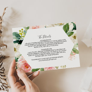 Invitación Verdor Detalles del Boda geométrico Insertar tarje