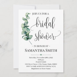 Invitación Verdor ducha de novia minimalista