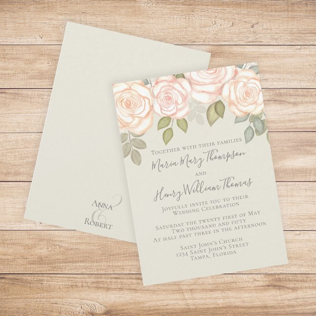 Invitación Verdor Elegante acuarela Rústica Sabor Floral (Subido por el creador)